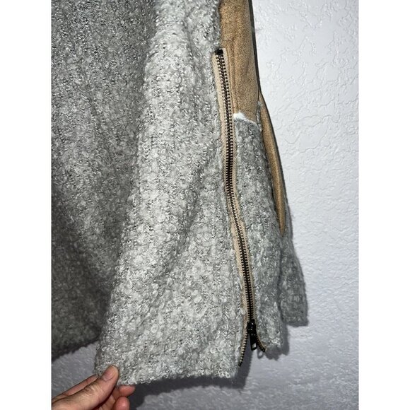 SATURDAY Sunday Anthropologie Women's Sherpa Faux Suede Moto Vest Size Small R - Picture 5 of 7